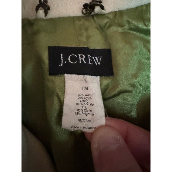 J.Crew Wool Pea Coat Women Size TM Ivory Cream Double Breasted Classic City READ - Picture 3 of 15